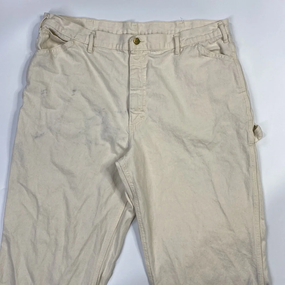 Vintage Big Smith White Cotton Carpenter Paint Pants 42x32